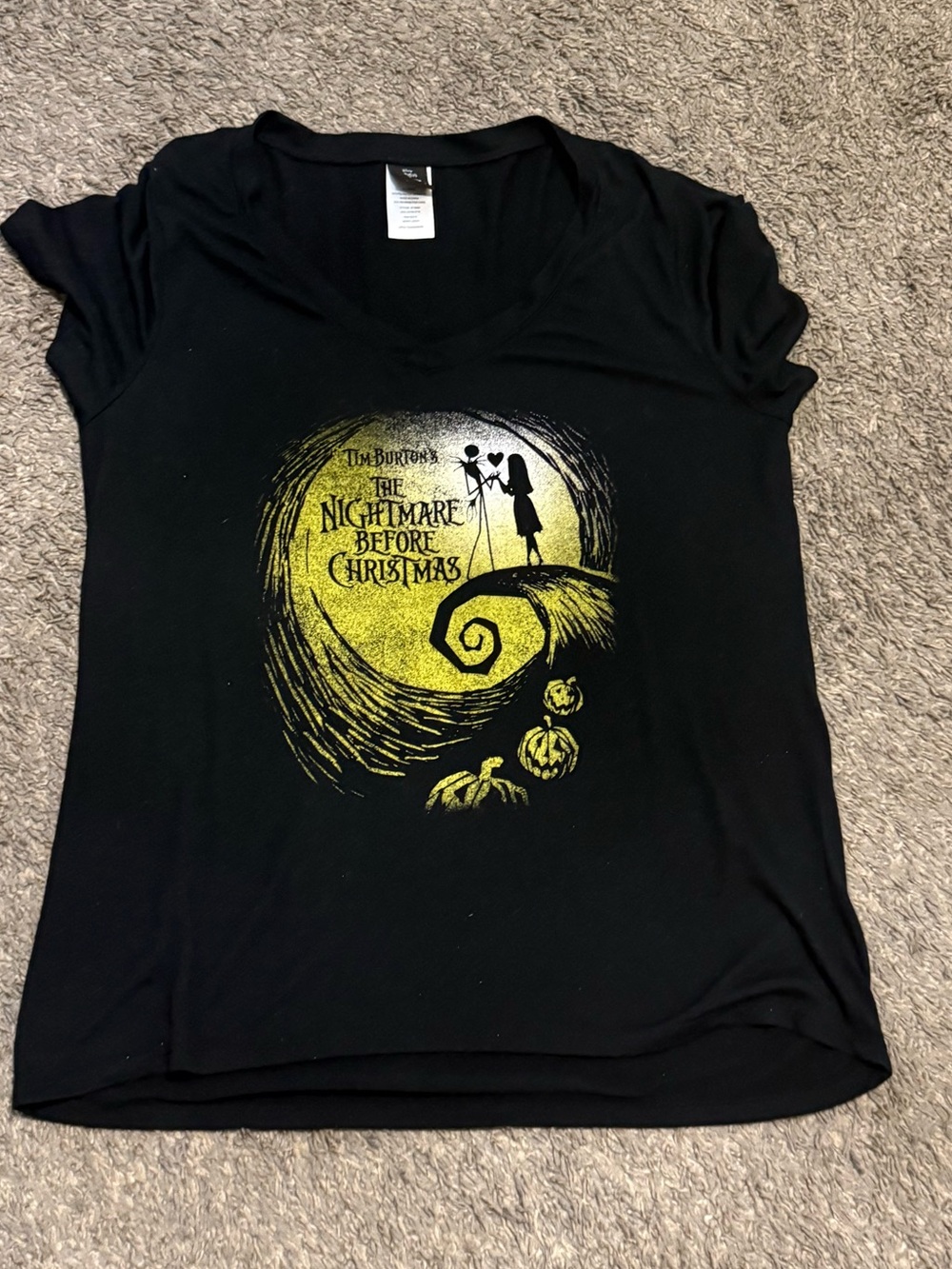 Disney The Nightmare Before Christmas Halloween Black Graphic Tee